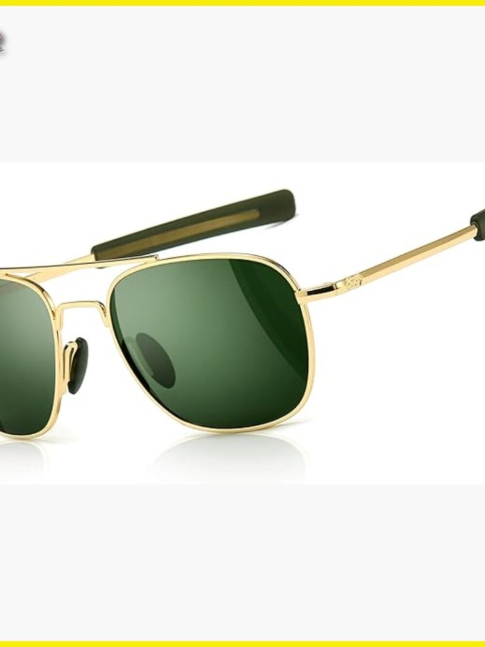 Military Style Polarized Pilot Aviator Sunglasses Bayonet Temples